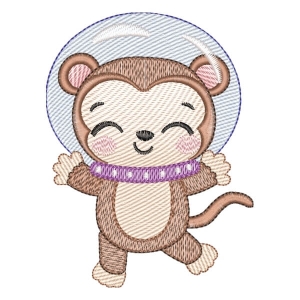 Astronaut Monkey (Quick Stitch) Embroidery Design