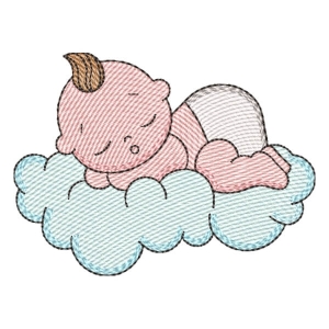 Baby on Cloud (Quick Stitch) Embroidery Design