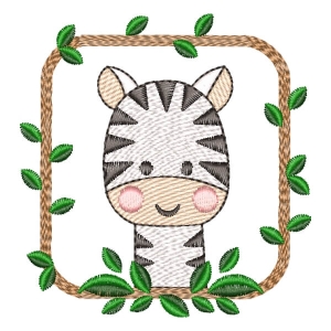 Zebras in Frame (Quick Stitch) Embroidery Design