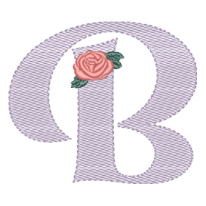Floral Alphabet Letter B (Quick Stitch) Embroidery Design