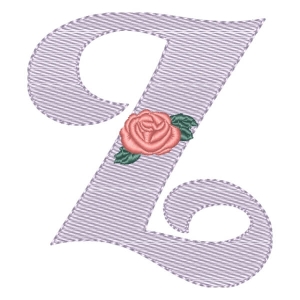 Floral Alphabet Letter Z (Quick Stitch) Embroidery Design