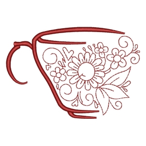 Tea Set Embroidery Design