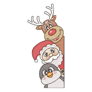 Santa Claus and Helpers (Quick Stitch) Embroidery Design