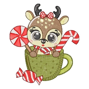 Beautiful Reindeer (Quick Stitch) Embroidery Design