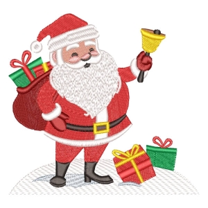 Santa Claus with Bell Embroidery Design