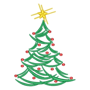 Modern Swirls Christmas Tree Embroidery Design