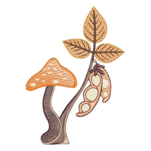 Matriz de bordado Cogumelos (Pontos Leves)