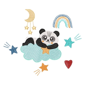 Matriz de bordado Safari Panda (Pontos Leves)