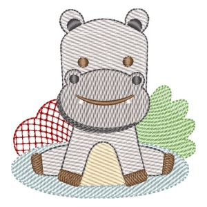 Safari Hipoppotamus (Quick Stitch) Embroidery Design