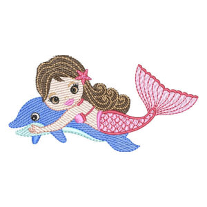 Mermaid at Seabed (Quick Stitch) Embroidery Design
