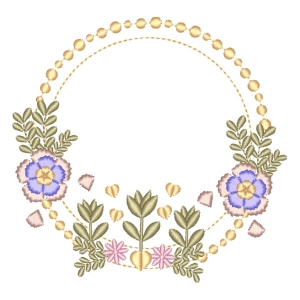 Flower Frame Embroidery Design