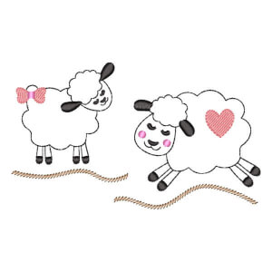 Cute Sheep (Quick Stitch) Embroidery Design