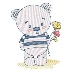 Cute Teddy Bear (Quick Stitch) Embroidery Design