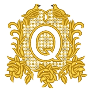 Monogram Q Embroidery Design