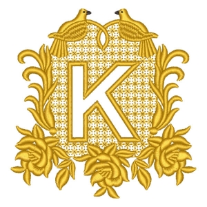 Monogram K Embroidery Design