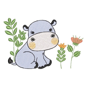 Safari Hipoppotamus (Bath Time (Quick Stitch) Embroidery Design
