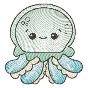 Cute Jellyfish (Quick Stitch) Embroidery Design