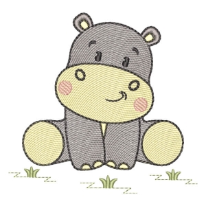 Cute Hipoppotamus (Quick Stitch) Embroidery Design
