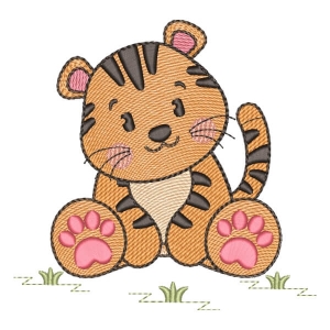 Matriz de bordado Tigre Cute (Pontos Leves)