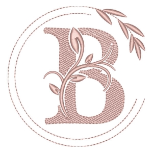 Monogram with Flower Letter B Embroidery Design