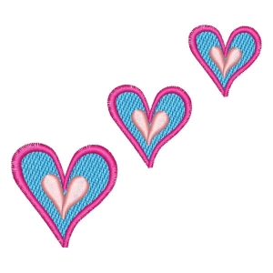 Cute Hearts (Quick Stitch) Embroidery Design