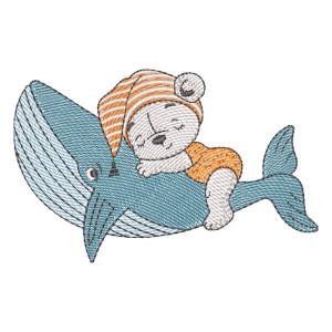 Sleepy Adventurer Teddy Bear (Quick Stitch) Embroidery Design