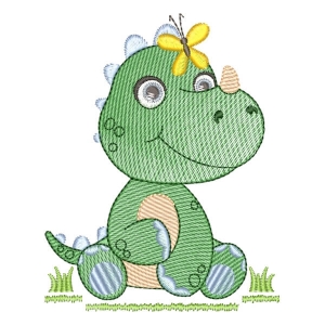 Cute Dinossaur (Quick Stitch) Embroidery Design