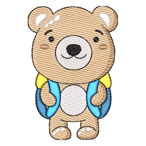 Bear Back to School (Quick Stitch) Embroidery Design