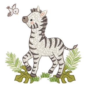 Matriz de bordado Zebra Safari Clássica (Pontos Leves)