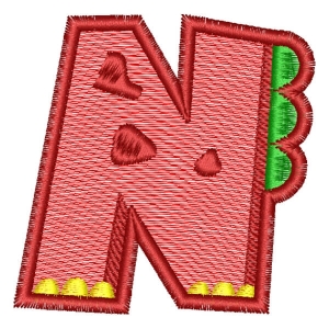 Alphabet Dino Letter N (Quick Stitch) Embroidery Design