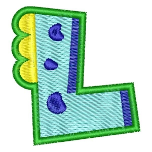 Alphabet Dino Letter L (Quick Stitch) Embroidery Design