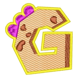 Alphabet Dino Letter G (Quick Stitch) Embroidery Design