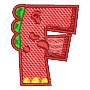 Alphabet Dino Letter F (Quick Stitch) Embroidery Design