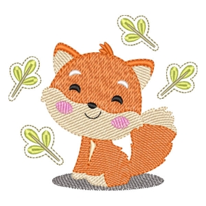 Cute Fox (Quick Stitch) Embroidery Design