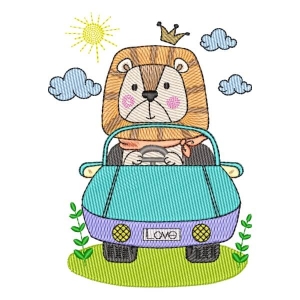 Driver Lion (Quick Stitch) Embroidery Design