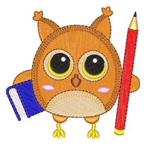 Sstudious Owl (Quick Stitch) Embroidery Design