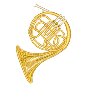 Horn Musical Instrument Embroidery Design