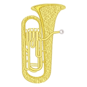 Musical Instrument Euphonium Embroidery Design