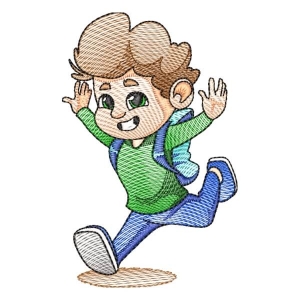 Running Boy (Quick Stitch) Embroidery Design
