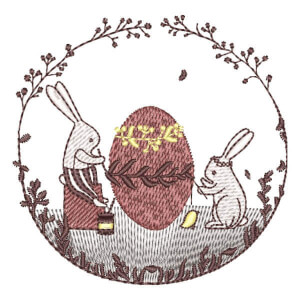 Easter Bunny in Frame Embroidery Design