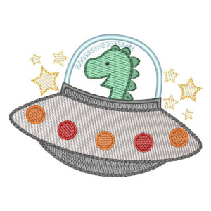 Astronaut Dino (Quick Stitch) Embroidery Design