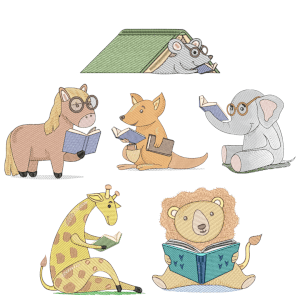 Animals Back to School (Quick Stitch) Design Pack