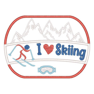 Love Skiing (Applique) Embroidery Design