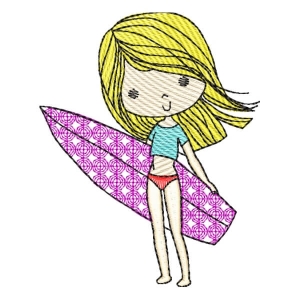 Surf Girl (Quick Stitch) Embroidery Design