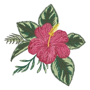 Matriz de bordado Floral Hibisco (Pontos Leves)