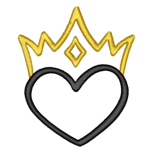 Heart with Crown Embroidery Design