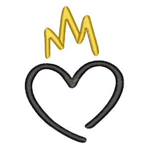 Heart with Crown Embroidery Design