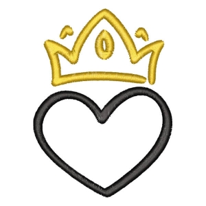 Matriz de bordado Coração com Coroa