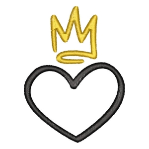 Heart with Crown Embroidery Design