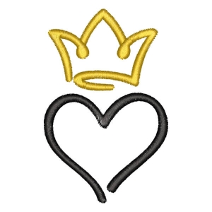 Matriz de bordado Coração com Coroa